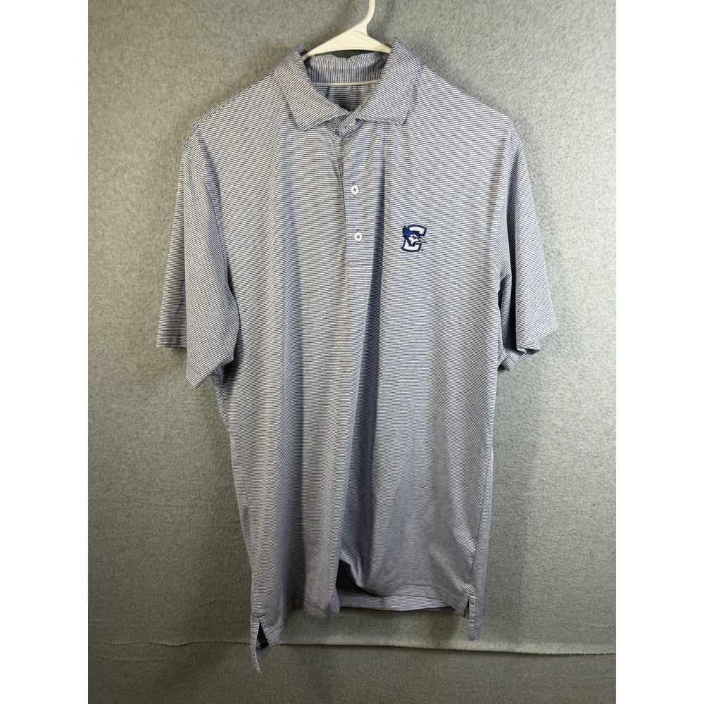 Creighton Bluejays Polo Shirt Mens Medium Striped Blue NCAA Basketball Johnnie-O